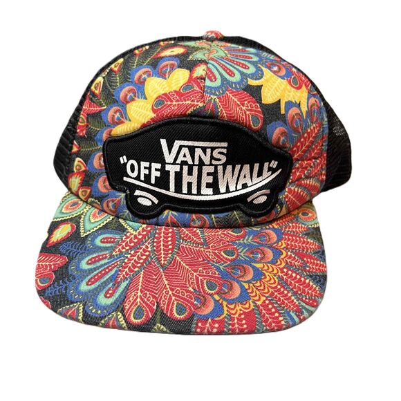 Vans Other - VANS Snapback Trucker Hat Peacock Multicolored Black Mesh Vans Off The Wall